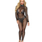 Dreamgirl Seamless Fishnet Bodystocking Black Size OS