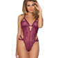 Dreamgirl Crotchless Strappy Lace Teddy Mulberry Size OS