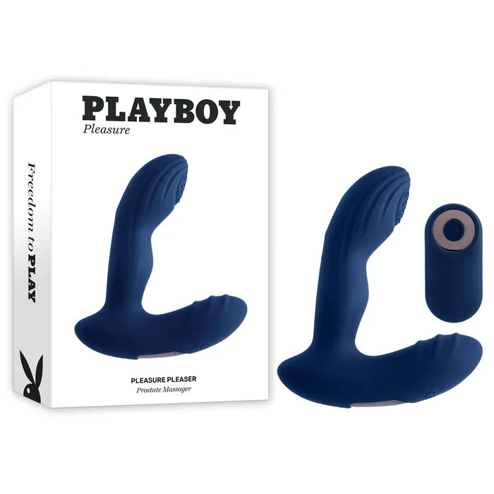 Playboy Pleasure PLEASURE PLEASER Blue Vibrating Prostate Massager Wireless Remote