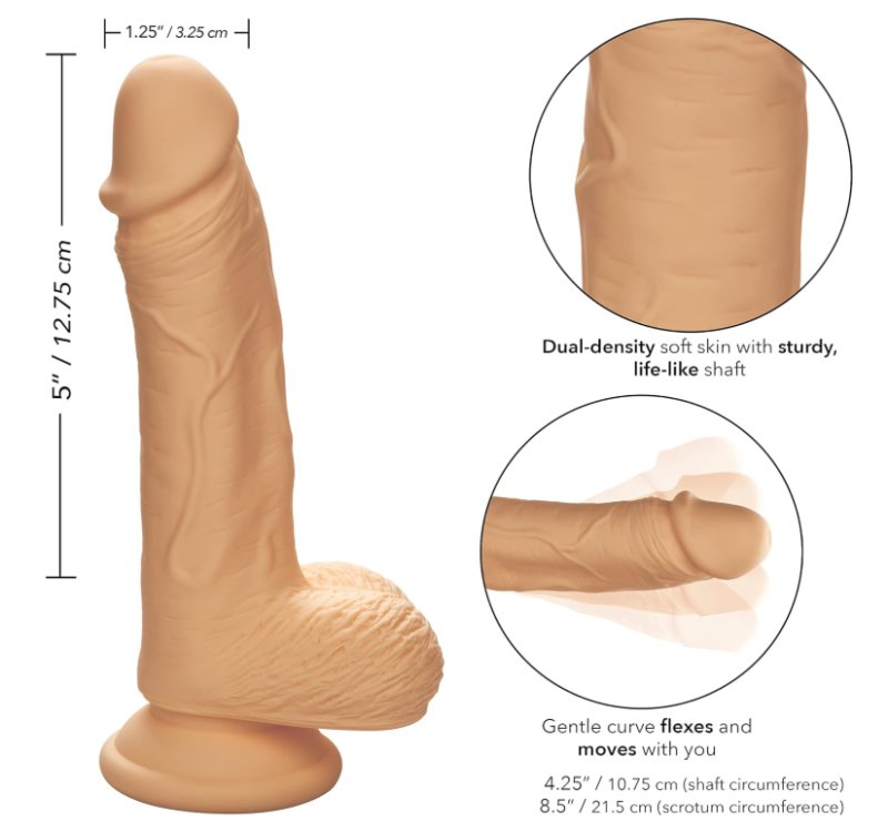 CalExotics Dual Density Silicone Studs Dildo 5”/12.75 cm - Ivory