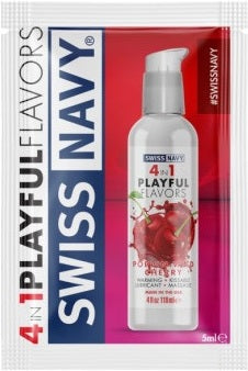 Swiss Navy Poppin Wild Cherry Edible Lube Lubricant 5ml Sachets (100 Pack)