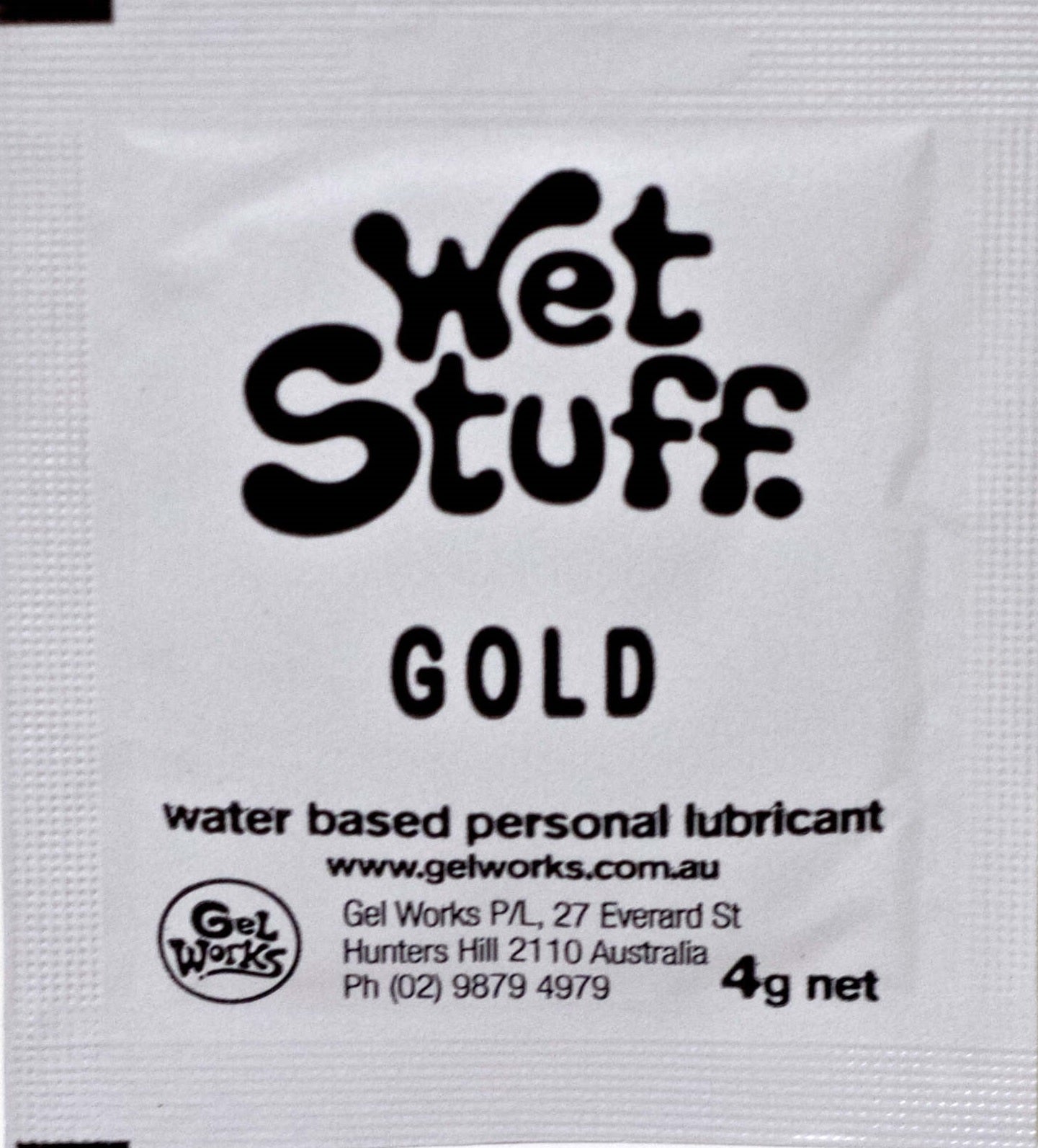 Wet Stuff Gold Water Based Lubricant Travel 4g 1/5/10/15/20/25/50/100/1000 Sachets