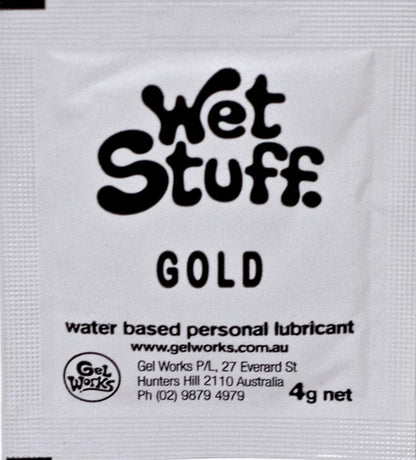 Wet Stuff Gold Water Based Lubricant Travel 4g 1/5/10/15/20/25/50/100/1000 Sachets