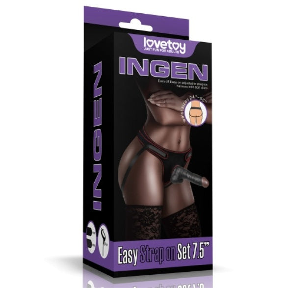 Lovetoy Ingen Easy Strap-On Set Black 7.5"