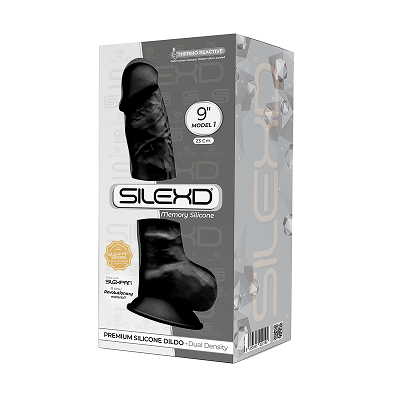 Adrien Lastic Silexd 9" Model 1 Realistic Silicone Dildo - Black