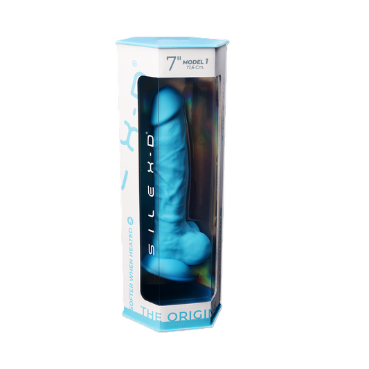 Adrien Lastic Silexd 7" Model 1 Realistic Silicone Dildo - Blue