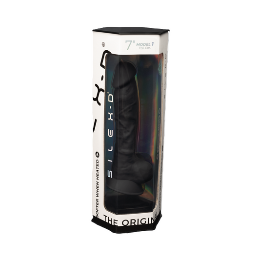 Adrien Lastic Silexd 7" Model 1 Realistic Silicone Dildo - Black