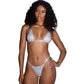Playboy Twilight Shimmer Bikini 2 Pc Silver Size OS
