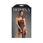 Fantasy Lingerie DOMINA One - Shoulder Rope Teddy & Cuffs - Black Size S/M or M/L