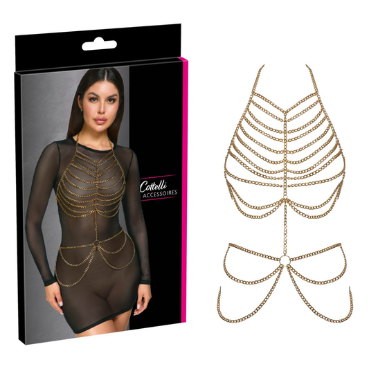 Orion | Cottelli Accessories - Body Chain Gold Two Piece Look