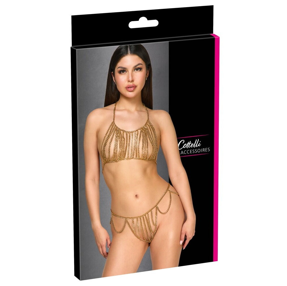 Orion | Cottelli Accessories - Top Set Chain Gold Bikini