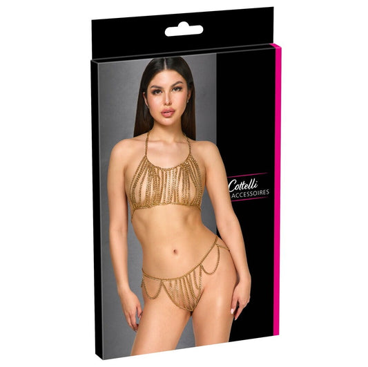 Orion | Cottelli Accessories - Top Set Chain Gold Bikini
