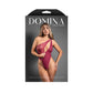 Fantasy Lingerie DOMINA Crotchless Asymmetrical Zipper Teddy - Size S/M or M/L
