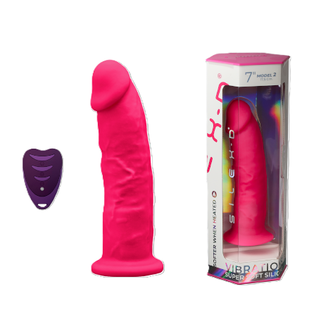 Adrien Lastic Silexd 7" Model 2 Remote Control LRS Vibrating Dildo Pink