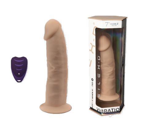 Adrien Lastic Silexd 7" Model 2 Remote Control LRS Vibrating Dildo Flesh