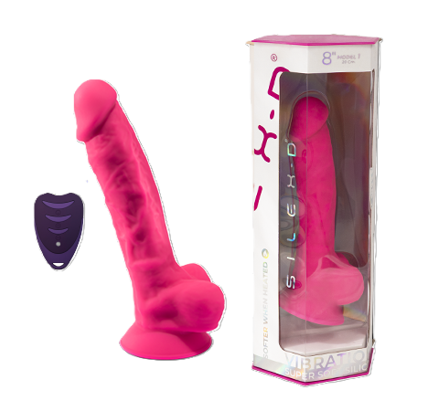 Adrien Lastic Silexd 8" Model 1 Remote Control LRS Vibrating Dildo Pink