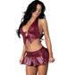 Magic Silk Exposed Seraphina Burgundy Seduction Two Piece Set - Size S/M or L/XL