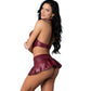 Magic Silk Exposed Seraphina Burgundy Seduction Two Piece Set - Size S/M or L/XL