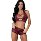 Magic Silk Exposed Thalia Burgundy Tease Two Piece Set - Size S/M or L/XL