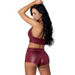 Magic Silk Exposed Thalia Burgundy Tease Two Piece Set - Size S/M or L/XL