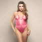 Fantasy Lingerie OPULENCE Crotchless Pearl Teddy - Pink Size S/M or M/L