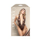 Fantasy Lingerie OPULENCE Crotchless Pearl Plunge Teddy - Chocolate Size S/M or M/L