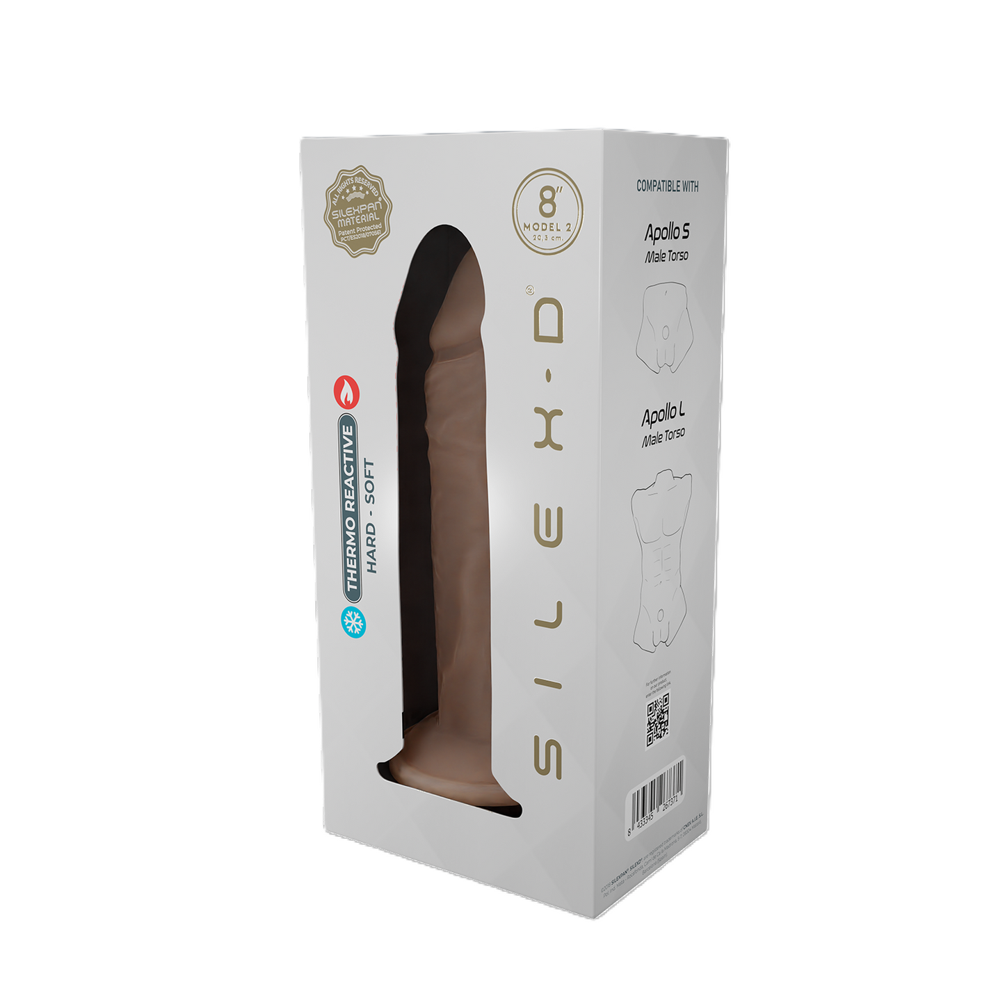 Adrien Lastic Silexd 8" Model 2  Liquid Silicone Dong Dildo Flesh