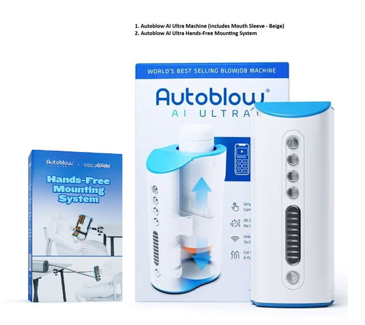 Autoblow AI Ultra - Automatic Blowjob Machine + Hands-Free Mounting System - 2 Pack