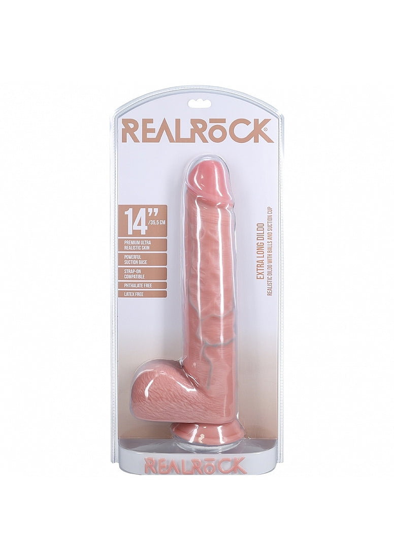 Shots Toys | REALROCK - Realistic Extra Long Dildo with Balls 14" / 35.5cm - Flesh