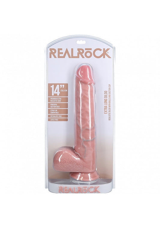 Shots Toys | REALROCK - Realistic Extra Long Dildo with Balls 14" / 35.5cm - Flesh