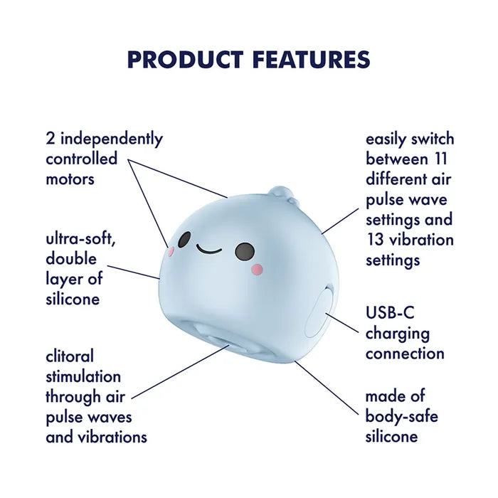 Satisfyer Mochi - Frost Blue Air Pulse Clitoral Stimulator Vibrator