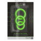 Shots Toys | OUCH! 3 Pc Cock Ring Set - Glow in the Dark
