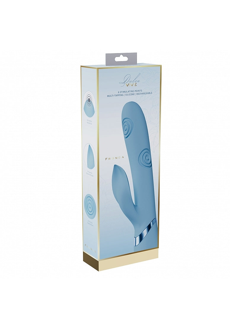 Shots Toys | VIVE Fronda Triple Motor G-Spot Vibrating Tapping Leaf Clit Stimulator Blue