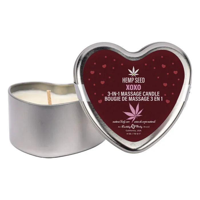 Earthly Body Hemp Seed Lovers Heart Candle Display - Counter Display of 12 and Tester