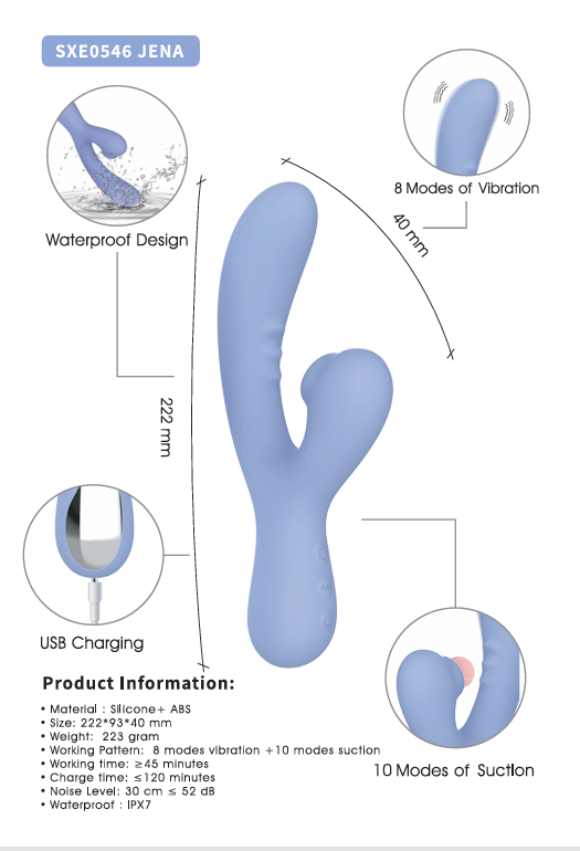 SXE Jena - Suction Rabbit Vibrator (Lilac)