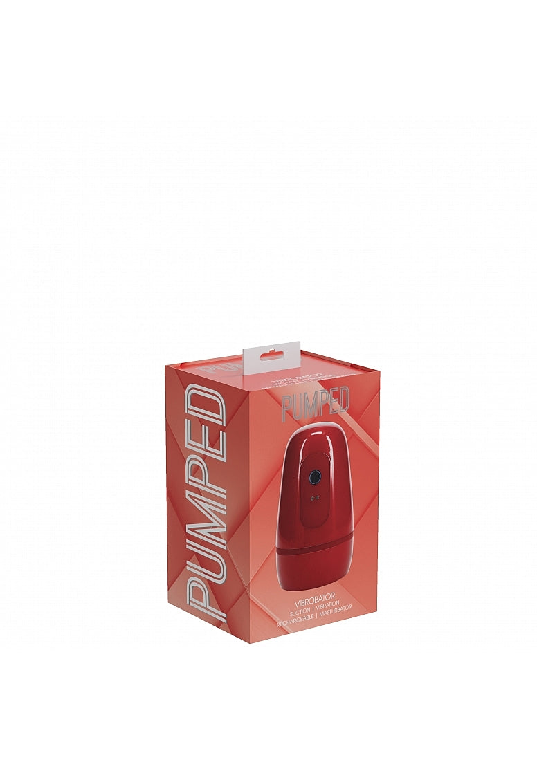 Shots Toys | PUMPED Vibrobator - Vibrating Suction Masturbator Pump - Metallic Red