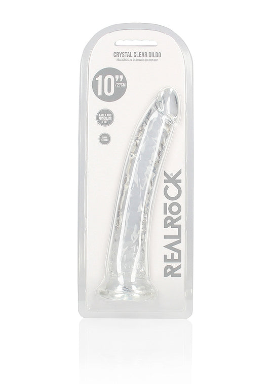 Shots Toys | REALROCK 27cm Realistic Slim Crystal Clear Dildo - Translucent (10") Dong