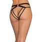 Dreamgirl Strappy Microfiber Open-Crotch Panty with O-Ring Open Back Detail Black - Size S/M/L/XL