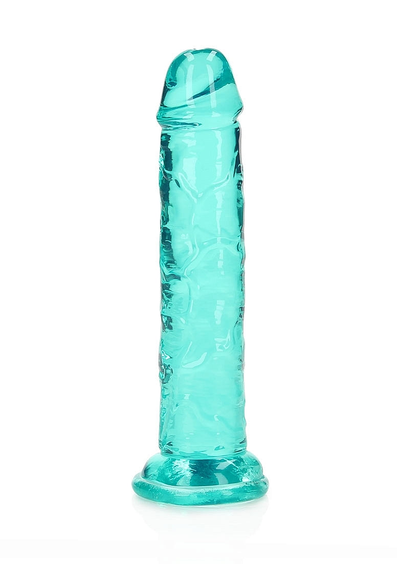 Shots Toys | REALROCK Crystal Clear 6" Straight Dildo No Balls - Turquoise