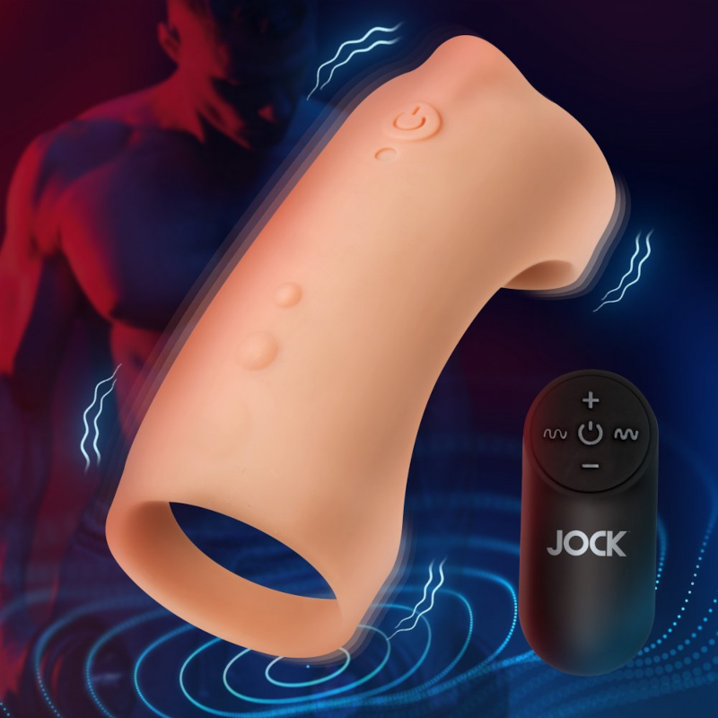 Curve Toys | JOCK Vibrating Silicone Penis Sleeve w Remote Control - Light