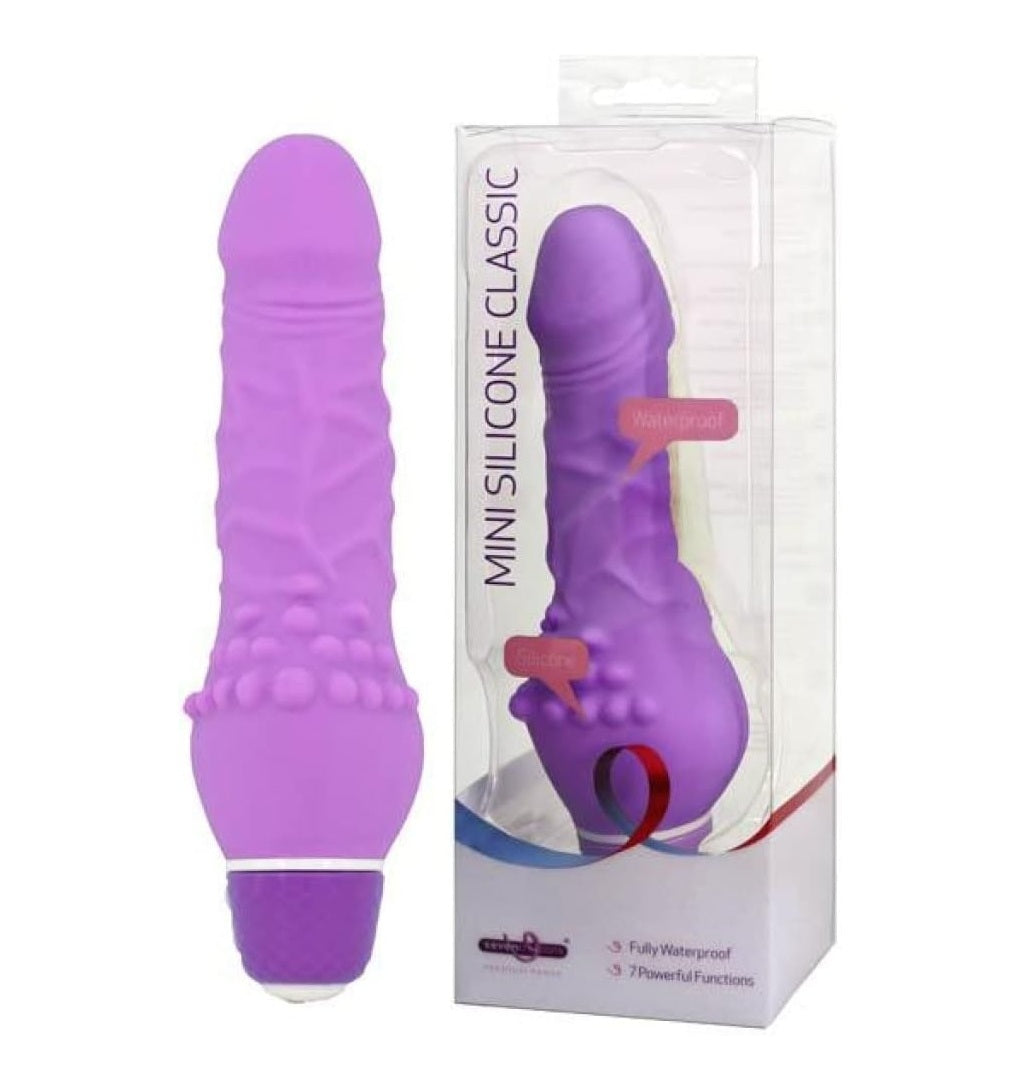 Seven Creations Silicone Classic Mini Purple Thin Veined Vibrator