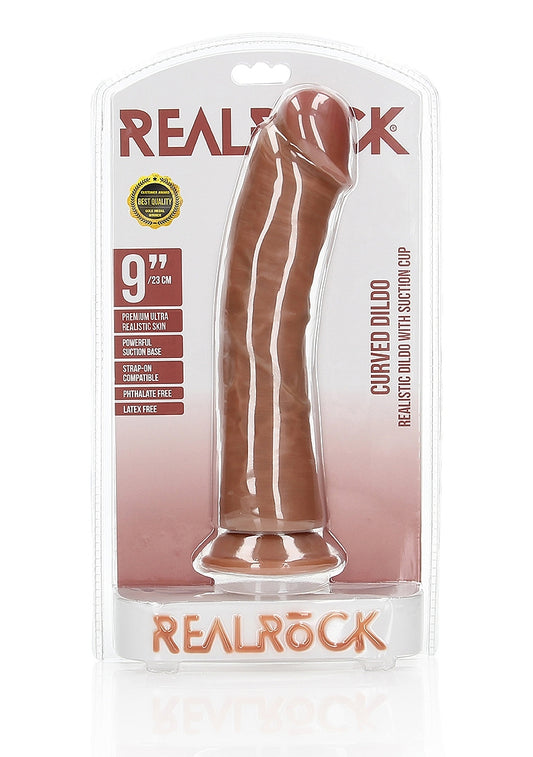 Shots Toys | REALROCK Realistic Regular Curved Dildo Tan 23cm (9") Dong