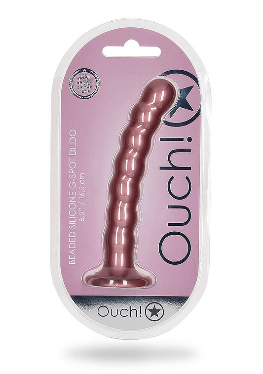 Shots Toys | OUCH! Beaded G-Spot Dildo - 6.5" / 16.5 cm - Rose Gold