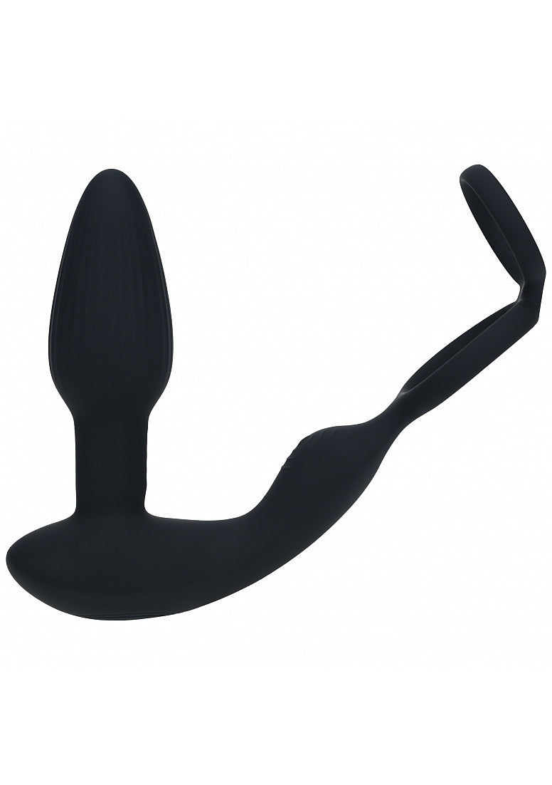Shots Toys | LEVELZ - Dual Vibrating Remote Control & Rotating Beads Silicone Prostate Stimulator with Cock & Ball