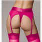 Shots Toys | OUCH! Vibrating Strap-On Thong with Adjustable Garters - Pink - Size XS/S