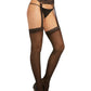 Dreamgirl Sheer Suspender Pantyhose Black Size OS