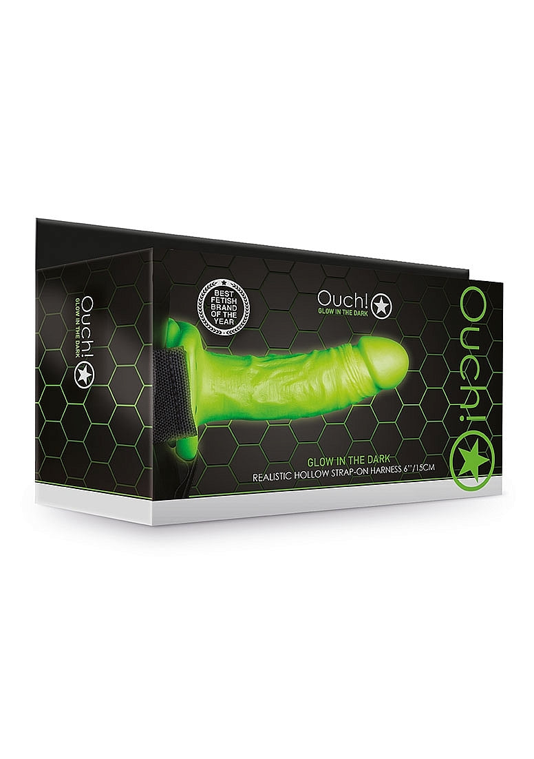 Shots Toys | OUCH! Realistic 7'' Strap-on Harness - Glow in the Dark