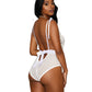 Dreamgirl Eyelash Lace, Stretch Lace And Stretch Mesh Teddy White Size OS