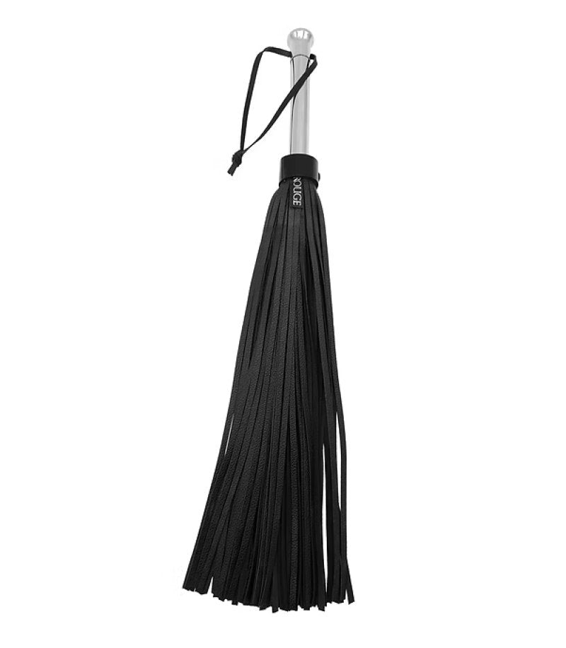 Rouge Leather Flogger with Steel Handle