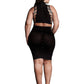 Le Desir Shade - Kala XXXVII - Two Piece with Turtleneck, Crop Top and Skirt Black Size OSX